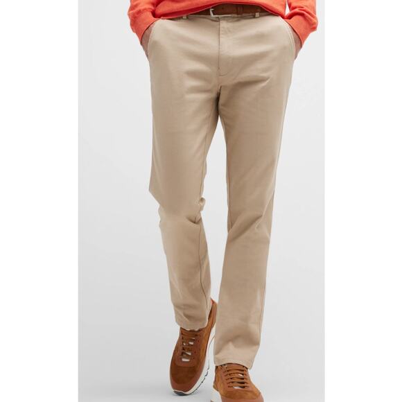 Peter Millar Men Crown Pilot Flat Front Trousers Twill Chino Pants Size 34 Khaki - Picture 14 of 14